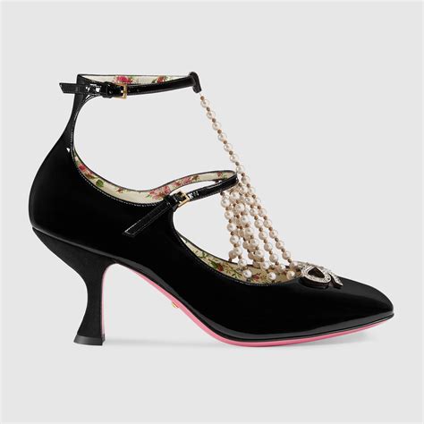 pink gucci t-strap heel